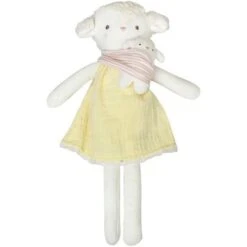 Peluche éponge De Coton Bio Maman Mouton Et Son Petit 35cm Albetta® - Peluche Bio