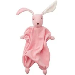 Peppa® Doudou Mouchoir Coton Bio Lapin Tino Rose 30cm- Doudou Bio
