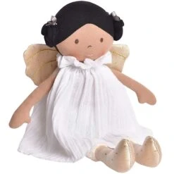 Poupée Chiffon Ailée Coton Bio Aurore Robe Mousseline 33cm Bonikka - Poupée Bio