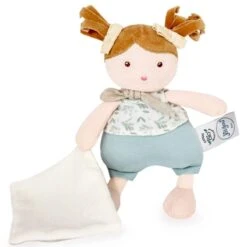 Poupée De Chiffon Joliflores Flore Et Son Doudou 22cm Coton Bio Jolijou® - Poupée Bio