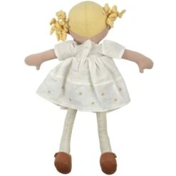 Poupée De Chiffons Aux Cheveux Blonds Priscy En Robe De Lin Blanc 42cm Bonikka- Grande Poupée -Doudou Bio Promos Boutique poupee de chiffons aux cheveux blonds priscy en robe de lin blanc bonikka grande poupee 2