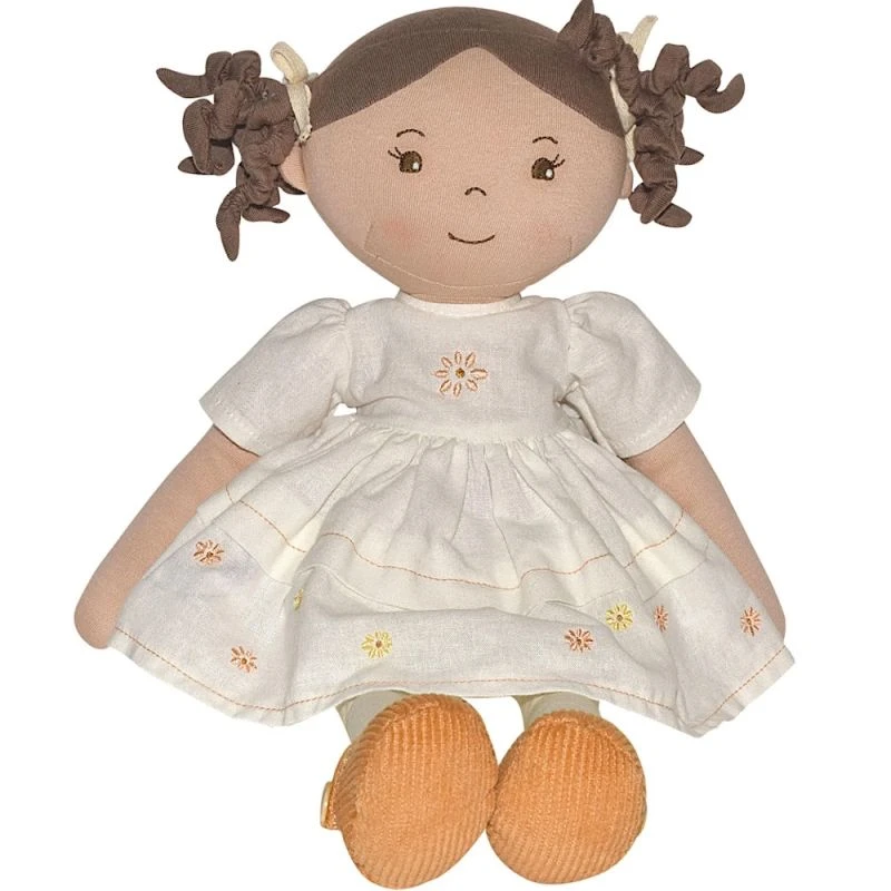 Poupée De Chiffons Aux Cheveux Bruns Cecilia En Robe De Lin Crème 42cm Bonikka - Grande Poupée 2 Poupée De Chiffons Aux Cheveux Bruns Cecilia En Robe De Lin Crème 42cm Bonikka - Grande Poupée – Image 2