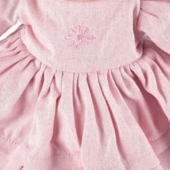 Poupée En Tissus Amelia En Robe De Lin Rose Brodée 42cm Bonikka - Grande Poupée -Doudou Bio Promos Boutique poupee en tissus amelia en robe de lin rose brodee bonikka grande poupee 5