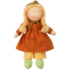 Poupée WaldorfLili 28cmBlonde Aux Yeux Bleus Coton Bio ChimpyToys® - Poupée De Chiffon Bio