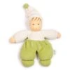 Poupée Waldorf Nanchen® Natur Poupon MOPS Coton Bio (Kba) Écrue & Vert 29 Cm - Poupée Bio