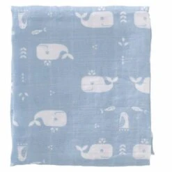 Set De Deux Langes 70cm Coton Bio Baleine Fresk® -Lange Coton Bio -Doudou Bio Promos Boutique set de deux langes 70cm coton bio baleine fresk lange coton bio 3