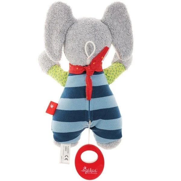 Doudou Peluche Musicale Elephant Coton Lolo Lombardo22cm Sigikid® - Doudou écologiques 2 Doudou Peluche Musicale Elephant Coton Lolo Lombardo22cm Sigikid® - Doudou écologiques – Image 2