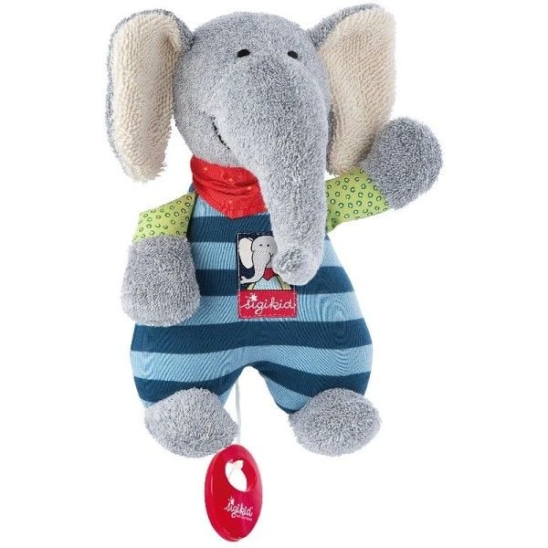 Doudou Peluche Musicale Elephant Coton Lolo Lombardo22cm Sigikid® - Doudou écologiques 1 Doudou Peluche Musicale Elephant Coton Lolo Lombardo22cm Sigikid® - Doudou écologiques